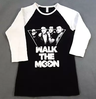 Buy Walk The Moon Juniors Shirt Med Black White Ringer Baseball Band Concert Music • 13.94£
