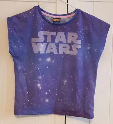Buy Girls Purple Star Wars T Shirt Age 7-8 Years • 1.99£