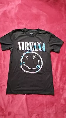 Buy Nirvana Rock T Shirt Happy Face Black Grunge Kurt Cobain Retro Sorbet Ray S-4XL • 12.99£