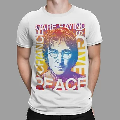Buy John Lennon T-Shirt  Give Peace Rock And Roll 60s 70s 80s Retro Printed  Art TEE • 6.99£