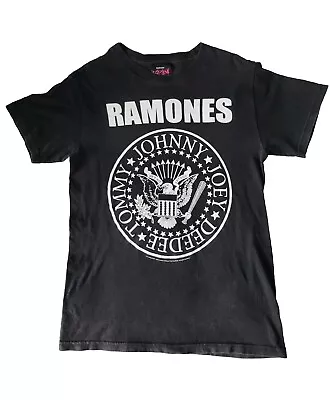 Buy Vintage Ramones T-Shirt Big Logo 2014 Rock Band 1234 RAMONES Black Mens Size S • 9.49£