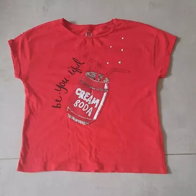 Buy SMYK Girls Red Shirt With Pearl Features Age 10-11 • 2.50£