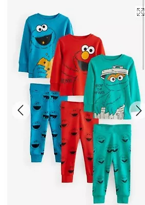 Buy Next Snuggle Fit Pyjamas 3 Pack Pyjamas Age 6-7 Pjs Sesame Street • 12£