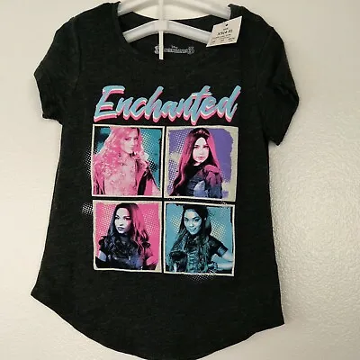 Buy Disney Descendants3 T-shirt XS 4-5 Girls Gray Enchanted Top Tee • 6.48£