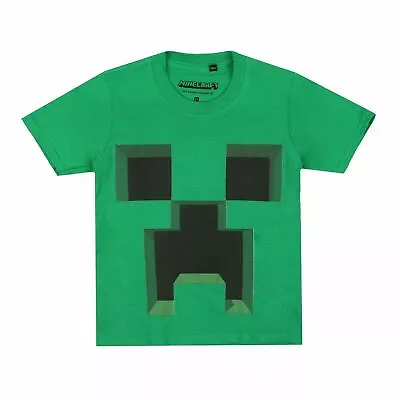 Buy Minecraft Boys T-shirt Creeper Green Kids 3-8 Years Official • 7.99£