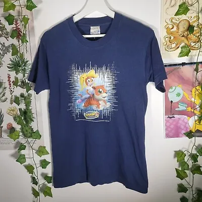 Buy RARE Promo Screen Stars Crash Bandicoot - Blue T-Shirt Tee (Size S) PS1 Coco • 199.99£