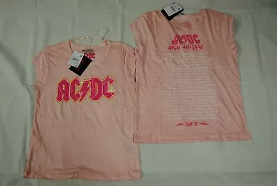 Buy Ac/dc Pink Logo High Voltage Tour 76 Ladies T Shirt New Official Clockhouse C&a  • 9.99£