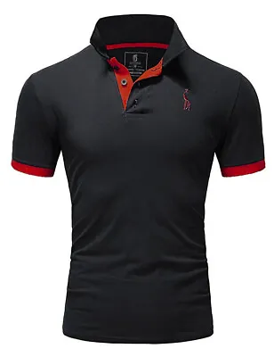 Buy New Mens Polo Shirt T-Shirt Top Short Sleeve Contrast Colours S M L XL PL05 • 12.99£