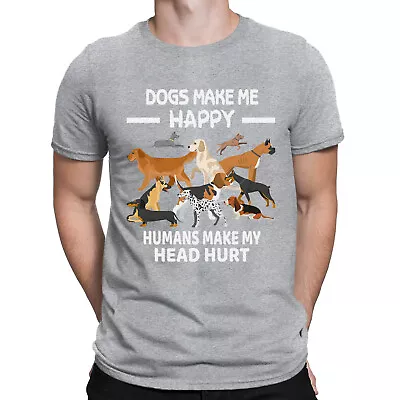 Buy Dogs Make Me Happy Humans Make My Head Hurt Dog Lover Mens Womens T-Shirts #DNE • 9.99£