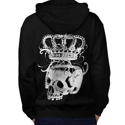 Buy Wellcoda Crown Skeleton Rock Mens Hoodie, Hippie Design On The Jumpers Back • 25.99£