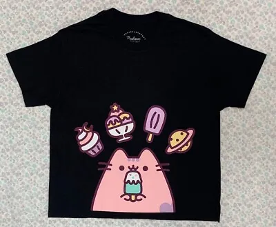 Buy Pusheen Ladies The Cat Shirt The Cat Vintage Juniors Cropped Top T-Shirt • 18.89£