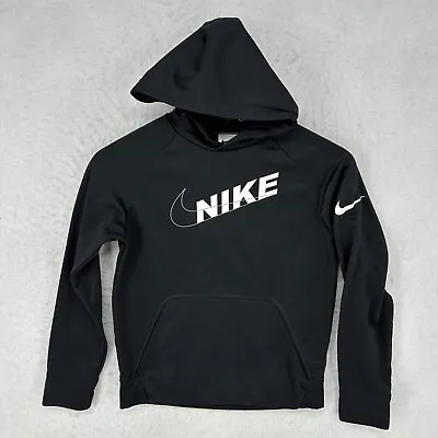 Buy Nike Hoodie Boys Medium Youth Spell Out Center Logo Fleece Sweatshirt Therma-Fit • 10.45£