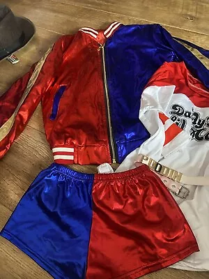 Buy Size XS Harley Quinn The Joker Fancydress Costume Cosplay Jacket And Shorts • 26.99£