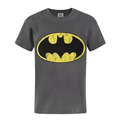 Buy Batman Childrens/Boys Official Distressed Logo T-Shirt NS224 • 12.98£
