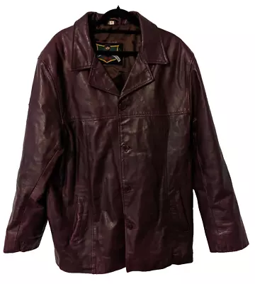 Buy Vintage Dark Red Burgundy Leather Jacket Mens Large • 50£