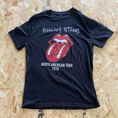 Buy The Rolling Stones T Shirt Black Large L Mens US Tour 1975 Music Band Graphic • 8.99£
