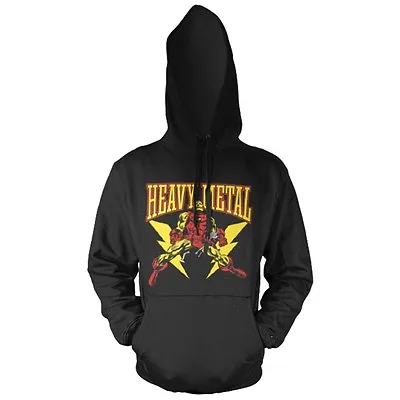 Buy Official Marvel Comics Iron Man Heavy Metal Black Hoodie - Hooded Sweater Top • 24.99£