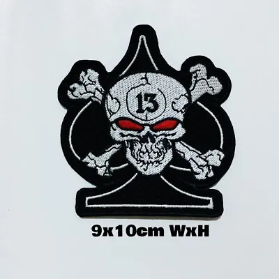 Buy ACE Of Spades Lucky Number 13 Embroidered Patch Badge Iron/Sew On Transfer AB • 40£