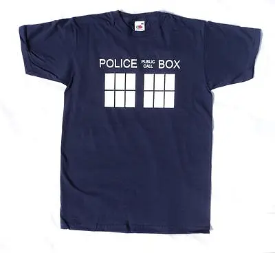 Buy Police Box Navy Blue T Shirt, Great For Fans Of Doctor Who T Shirt  • 5.30£