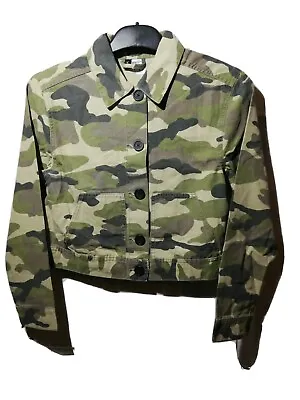 Buy Jacket Camouflage Combat Style Short Cropped Khaki Sizes XS Ladies Cotton • 13.99£