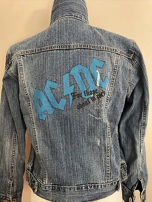 Buy Vintage Rockware Ac/dc For Those About To Rock Denim Blue Jeans Jacket • 33.19£