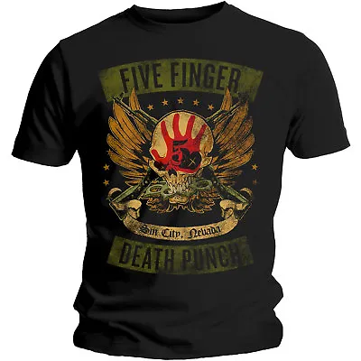 Buy Five Finger Death Punch T Shirt Trouble Locked & Loaded Official Licensed Black • 15.94£