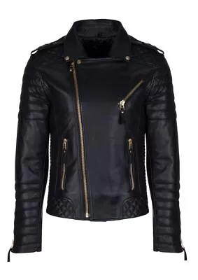 Buy Mens Leather Jackets Soft Biker-Style Moto Classic Design Red And Black Vintage. • 21.60£