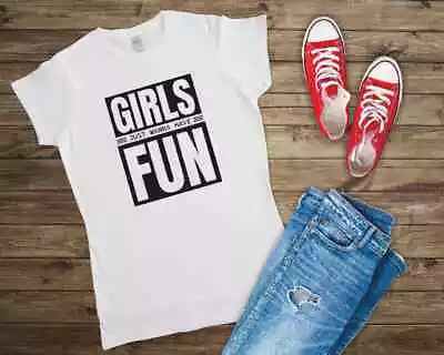 Buy Girls Just Wanna Have Fun 1980's Ladies Fitted T Shirt Sizes Small-2XL • 12.49£