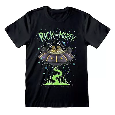 Buy Rick And Morty - Spaceship Unisex Black T-Shirt Ex Large - XL - Unis - K777z • 13.09£