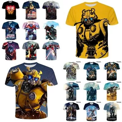Buy Adult Kids Transformers 3D T-shirt Casual Short Sleeve Costume Tee Tops Gift UK • 8.99£