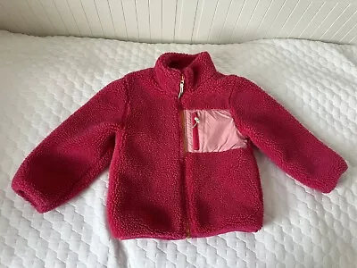 Buy H&M Borg Fleece Pink Jacket 4-6 Years • 6.99£