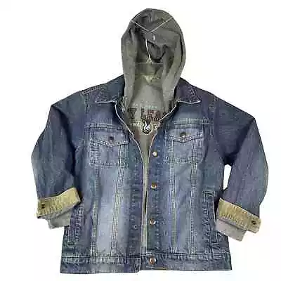 Buy Urban Pipeline Denim Jacket Youth Boys Medium Blue With Hoodie 3 In 1 Coat Jean • 17.32£