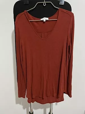 Buy Witchery Essentials Womens V Neck Long Sleeve Top Pullover Size S Rust Casual • 18.56£