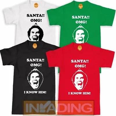 Buy SANTA! I KNOW HIM! T-Shirt - Funny Buddy The Elf Christmas Kids & Mens Gift Top • 8.99£