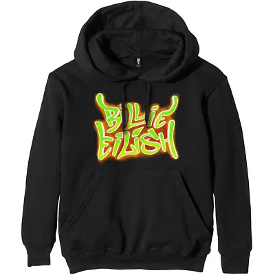 Buy Billie Eilish Airbrush Flames Black Pullover Hoodie OFFICIAL • 28.69£