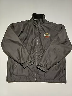 Buy Guinness Men Bomber Fleece Jacket 2 XL Black Full Zip Pockets Nylon • 34.99£