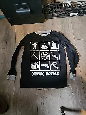 Buy Boys 14/16 Fortnite Battle Royale Long Sleeve Black/grey  • 4.74£