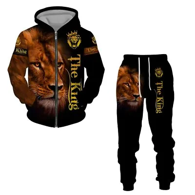 Buy The Lion King 3D Printing Men's Zipper Hooded Sweater Suit • 43.18£