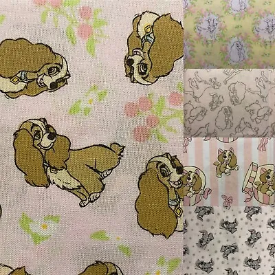 Buy Disney Cotton Lady And The Tramp Fabric Fat Quarter • 2.99£