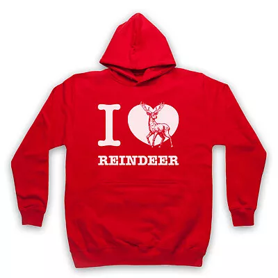 Buy I Love Reindeer Christmas Slogan Animal Lover Santa Unisex Adults Hoodie • 27.99£