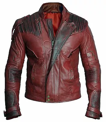 Buy Guardians Of The Galaxy 2 Star Lord Chris Pratt Maroon Real Leather Jacket • 99.99£