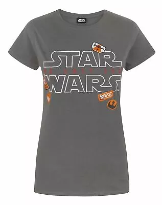 Buy Star Wars Grey Short Sleeved T-Shirt (Womens) • 14.99£