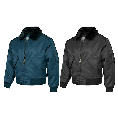 Buy Bomber Jacket MA2 Flight Army Military Security CWU Flying Air Force Fur Collar • 44.99£