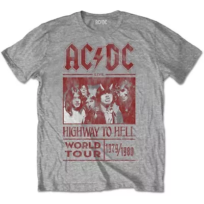 Buy Grey AC/DC Highway To Hell World Tour Official Tee T-Shirt Mens Unisex • 15.99£