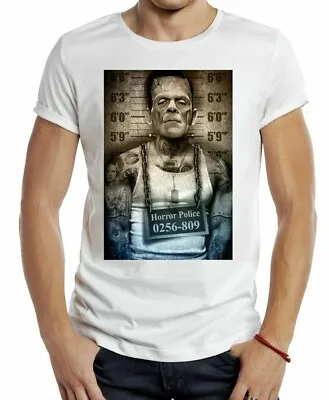 Buy Herman Munster Frankenstein T Shirt Police Line Up Horror Movie Tv Film Retro  • 6.99£