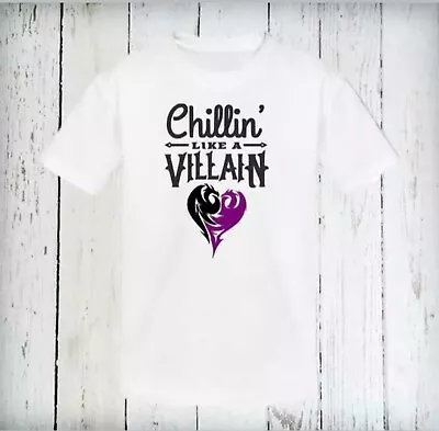 Buy Womens Disney T Shirt Descendants Chillin Like A Villian Cruella Maleficent • 18.94£