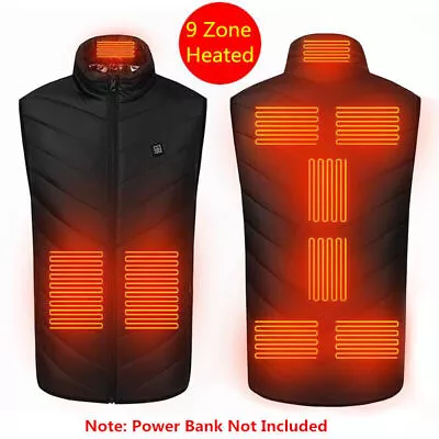 Buy Electric Heated Vest Winter Gilet Body Warmer Men Heating Warm Up Thermal Jacket • 17.94£