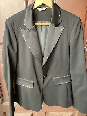 Buy Glamorous Elegant Black Blazer Jacket With Rhinestone Embellishment 12 • 3.99£