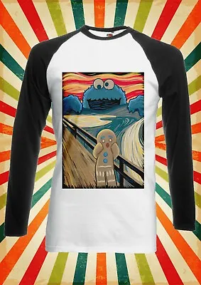 Buy Gingerbread Cookie Monster Men Women Long Short Sleeve Baseball T Shirt 2214 • 9.95£