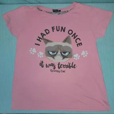 Buy Grumpy Cat Kids 12/13 Yrs 'Ihad Fun Once, It Was Terrible' T-Shirt Sm79 • 13.98£